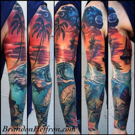 Tattoos - Ocean sunset - 128734